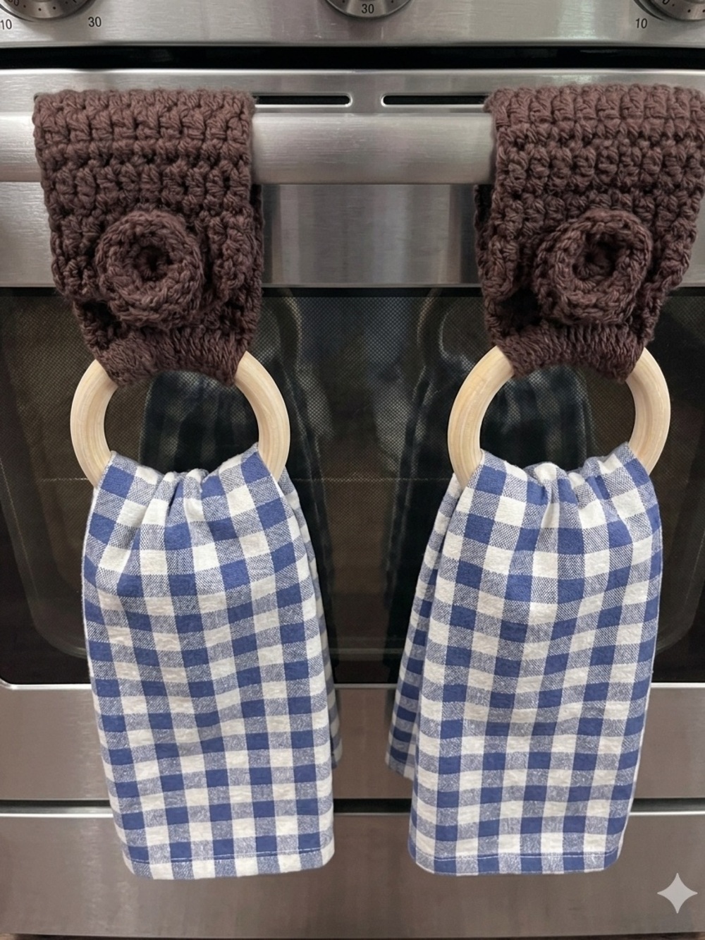 Brown Crochet Towel Holders